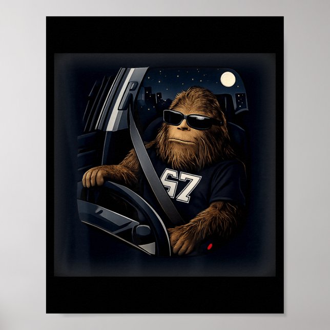 Cool Bigfoot kör 67 Sungles Roliga presenter Män W Poster (Framsidan)