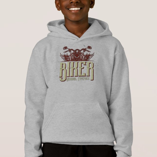 Cool Biker Design - Original Typeface T Shirt (Framsida)