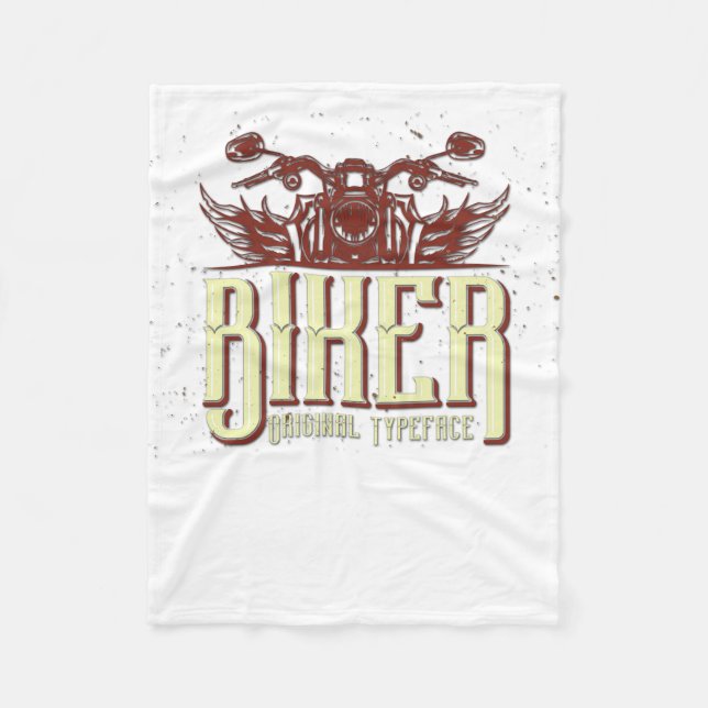 Cool Biker-design - Original typsnitt Fleecefilt (Framsidan)