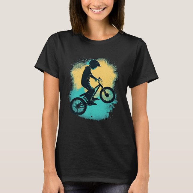 Cool Biker Kid for Cycling T Shirt (Framsida)