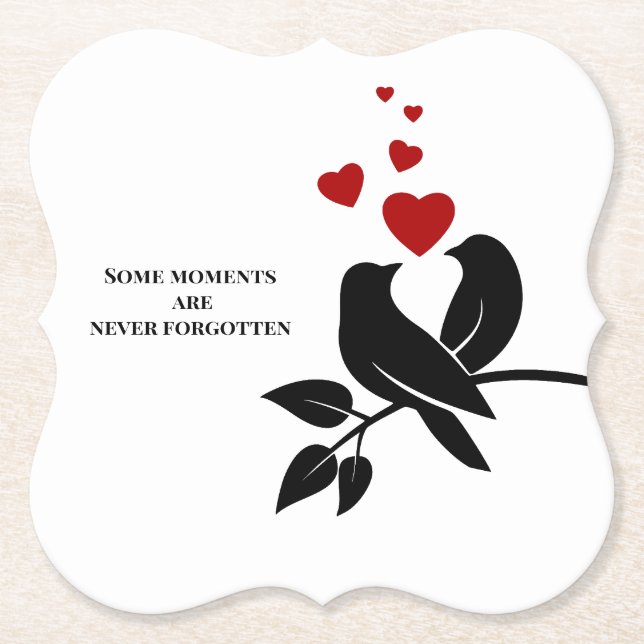 cool birds with hearts underlägg papper (Framsida)