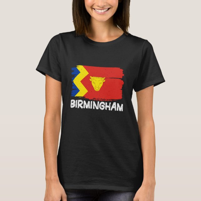Cool Birmingham Flag T Shirt (Framsida)