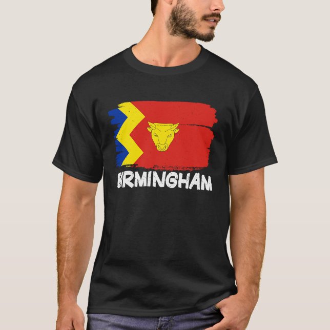 Cool Birmingham Flag T Shirt (Framsida)