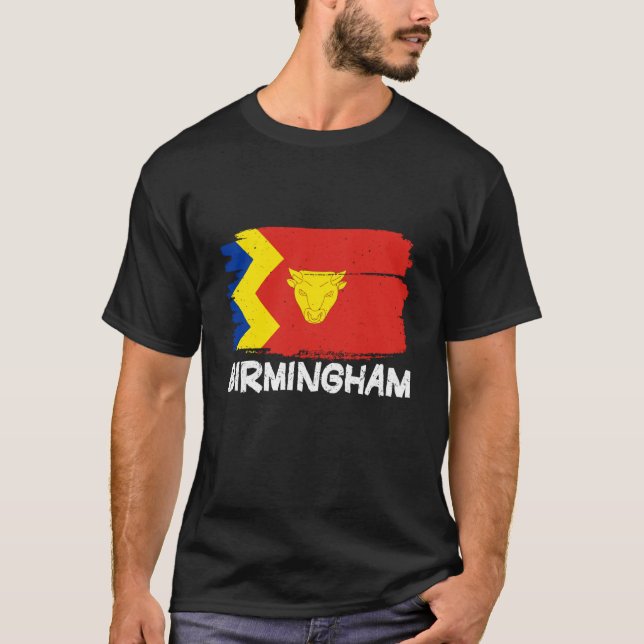 Cool Birmingham Flag T Shirt (Framsida)