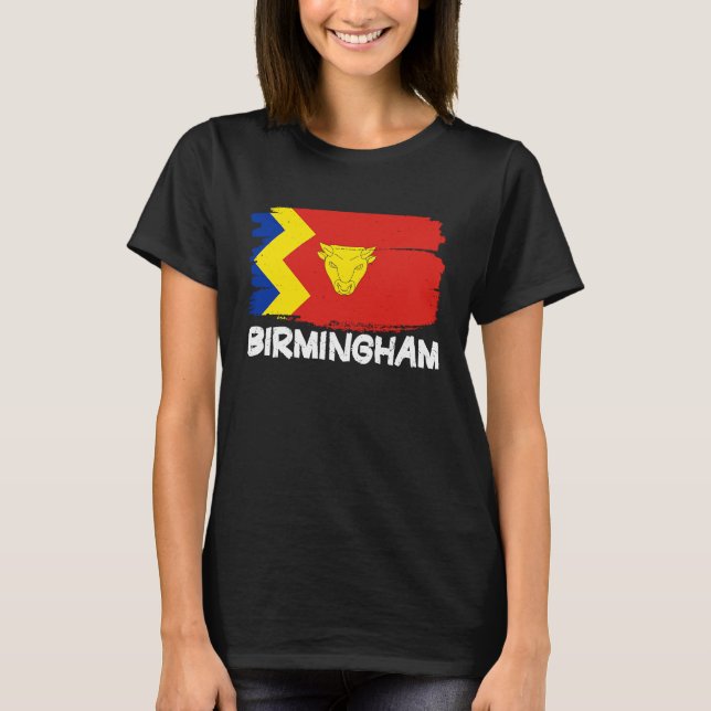 Cool Birmingham Flag T Shirt (Framsida)