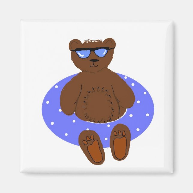 Cool Björn I Solglasögon Magnet (Framsidan)