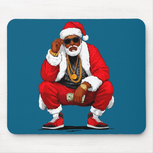 Cool Black Man Santa Claus Christmas African Ameri Musmatta (Framsidan)