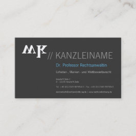 Cool, blau, schwarz | Kartenhaus Modern Visitkort