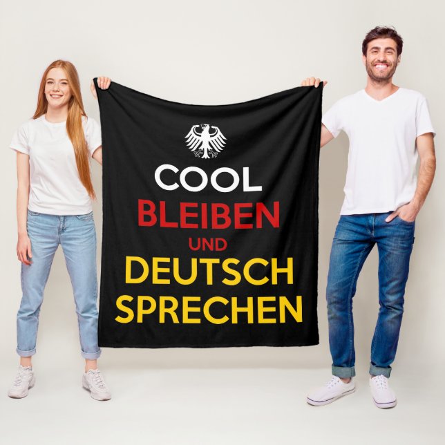 Cool Bleiben und Deutsch Sprechen Fleecefilt (På plats)