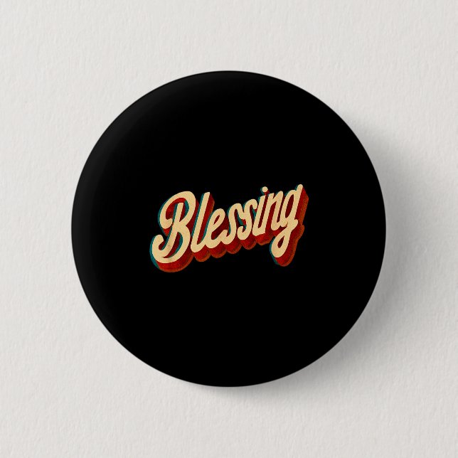 Cool Blessing Emblem For Boys And Girls  Knapp (Framsida)