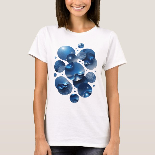 Cool Blue BLUE STARS Tryck T Shirt (Framsida)