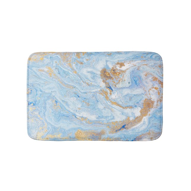 Cool Blue Guld Marmor, Granit, Stentextur Badrumsmatta (Framsidan)