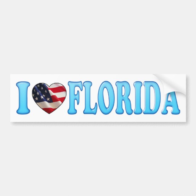 Cool Blue Jag älskar Florida - Bildtext för Bumper Bildekal (Framsidan)