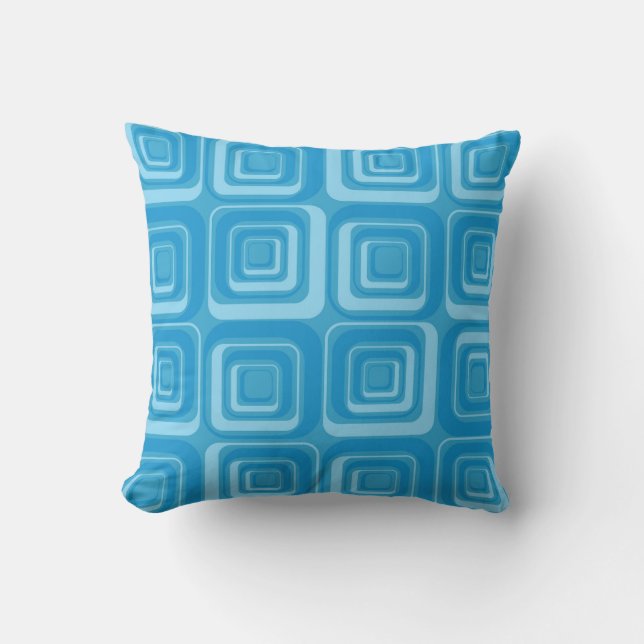 Cool Blue Layers Throw Pillow Kudde (Framsida)