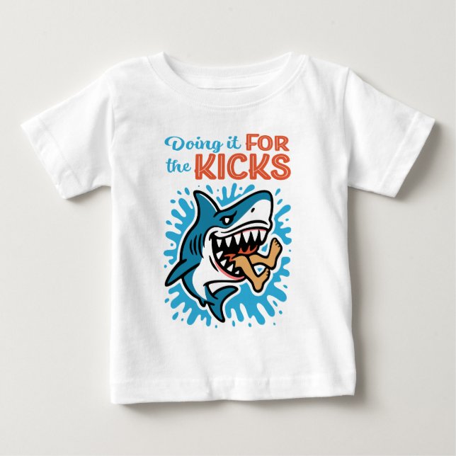 Cool Blue Shark for Kicks T Shirt (Framsida)