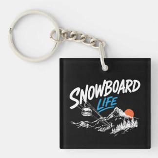 Cool Blue Snowboard Life Mountain Sunset Typografi