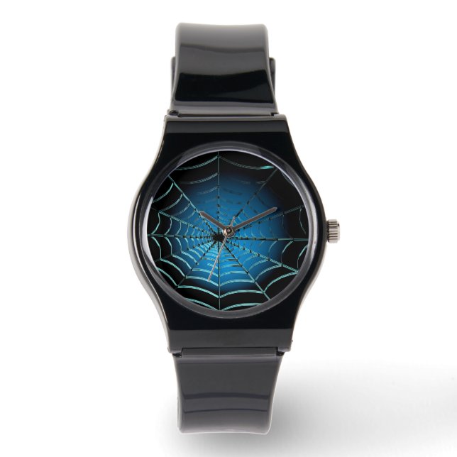 Cool Blue Spider Web Armbandsur (Framsida)