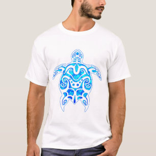 Cool Blue Tribal Sköldpadda T Shirt