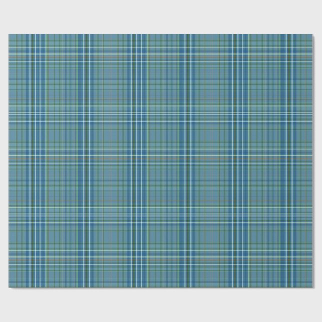 Cool Blue Woven Plaid Pattern Presentpapper (Platt)
