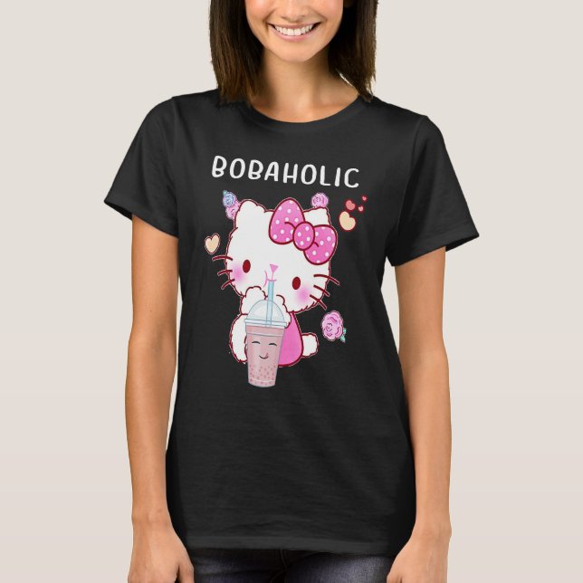 Cool Boba Holic Boba Bubble Tea Lovers T Shirt (Framsida)