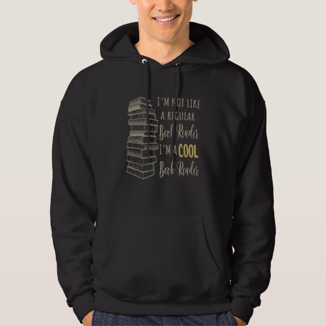 Cool Book Reader  Book  Reading Library Design Hoodie (Framsida)
