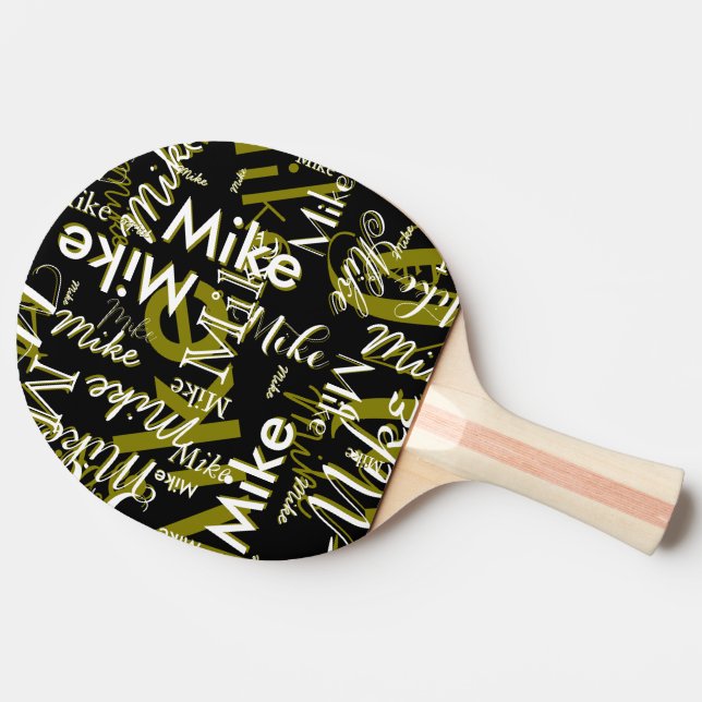 Cool bordtennisracket med namn svart (Sidan)