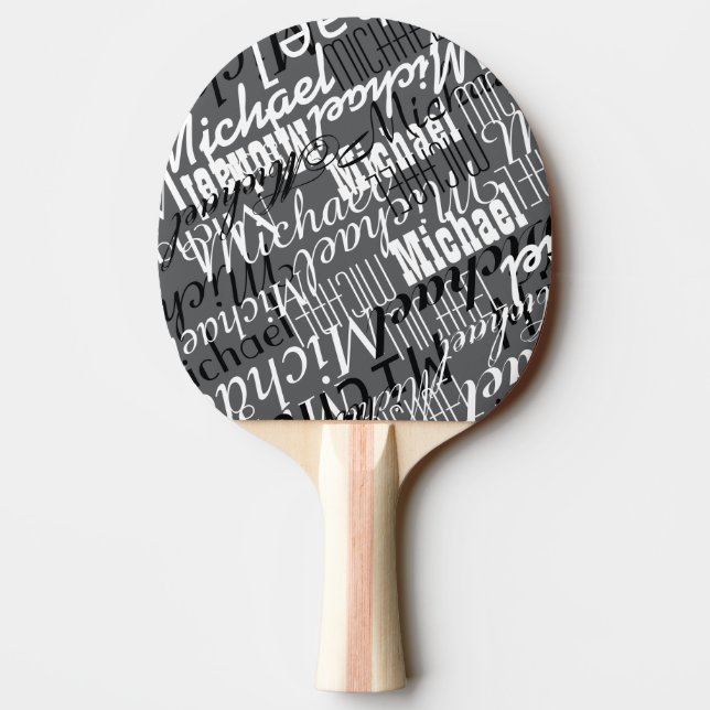 Cool bordtennisracket / typografimönster för namn (Baksidan)