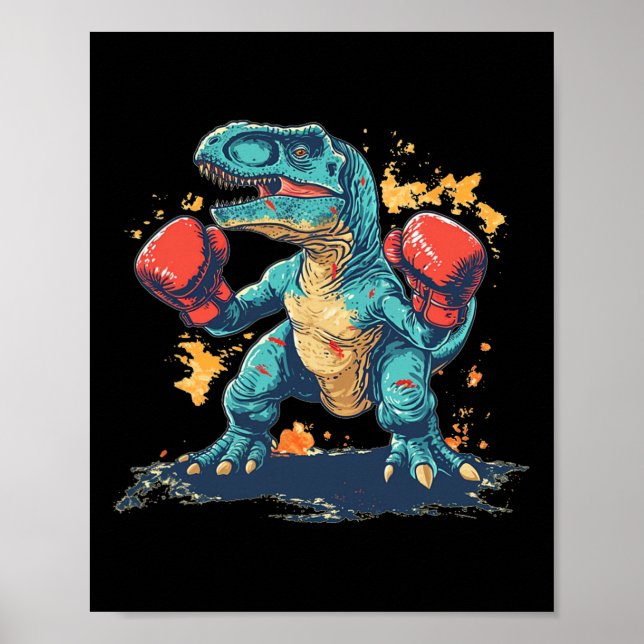 Cool Boxing Gloves With Dinosaur  Poster (Framsidan)