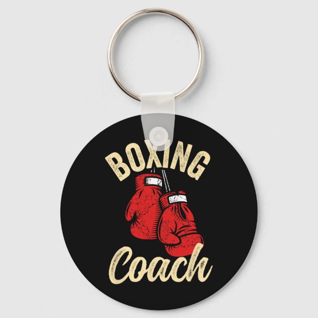 Cool boxningscoach röda handskar kickboxning kickb nyckelring (Framsida)