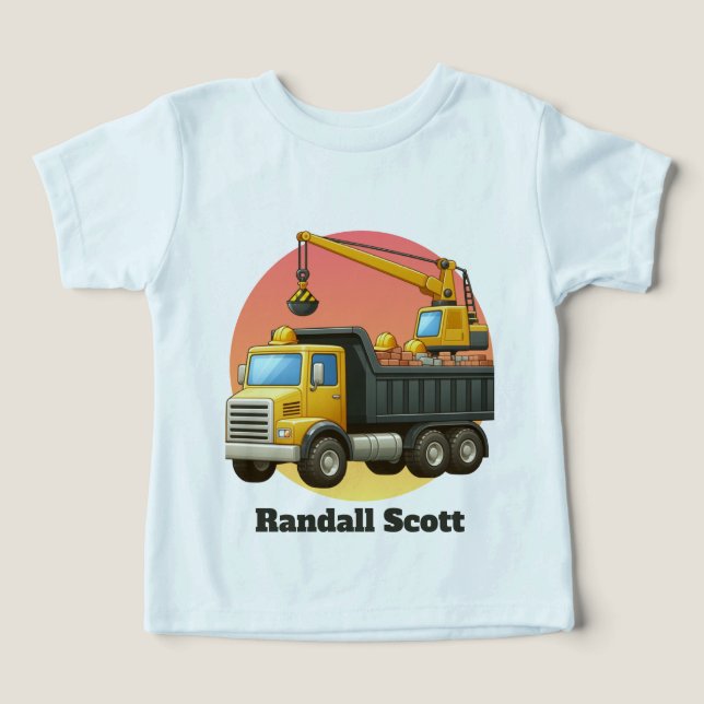 Cool Boys construction customizable  T Shirt (Design Framsida)