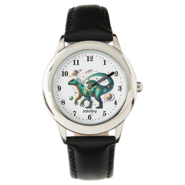 Cool Boys Cosmic Dinosaur add name Watch  Armbandsur (Framsida)