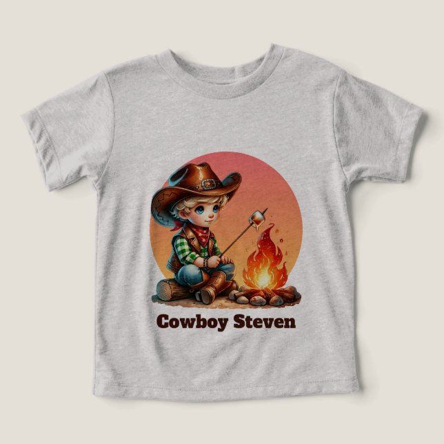 Cool boys cowboy customizable  t shirt (Design Framsida)