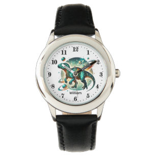 Cool Boys Kosmiska Dinosaurie lägg till namn Armbandsur