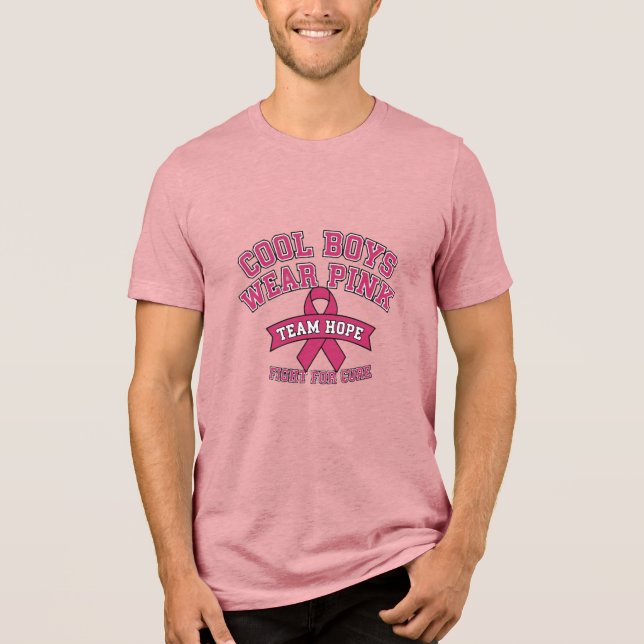 Cool Boys Wear Pink Breast Cancer Awareness Shirt T Shirt (Framsida)