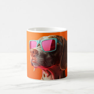 Cool Bracco italiano dog with sunglasses Kaffemugg