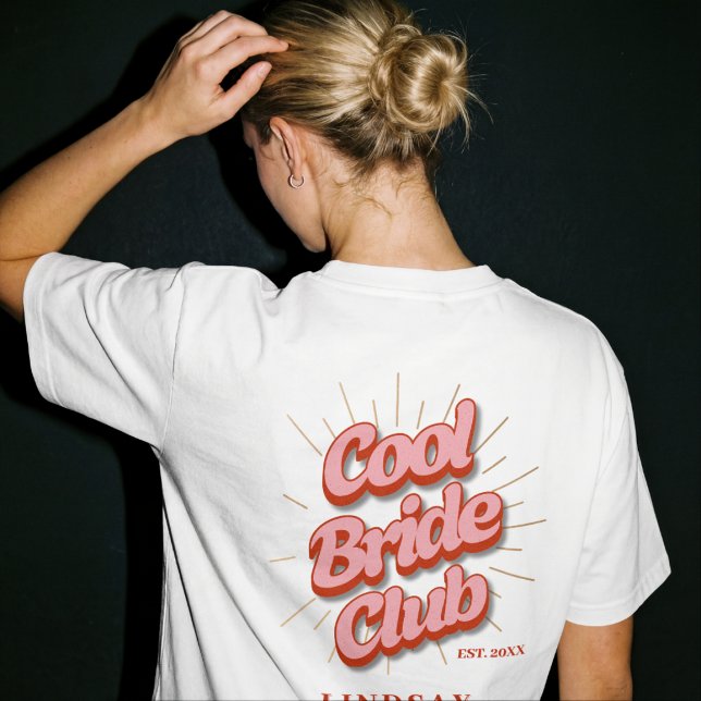 Cool Bride Club Retro Sängkammare T Shirt (Cool Bride Club Retro Bachelorette T-Shirt)