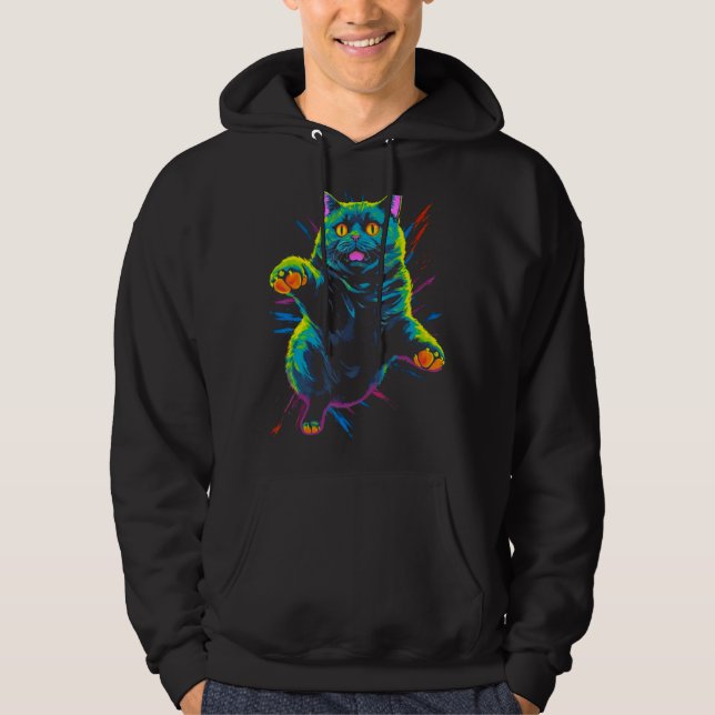 Cool British Shorthair Cat Hoodie (Framsida)