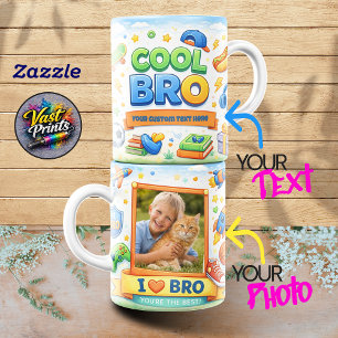 Cool Bror Foto Collage Gul Band Kaffemugg