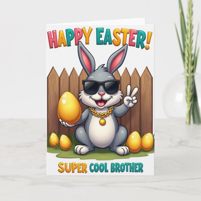 Cool Brother Easter Bunny Card Kort (Framsida)