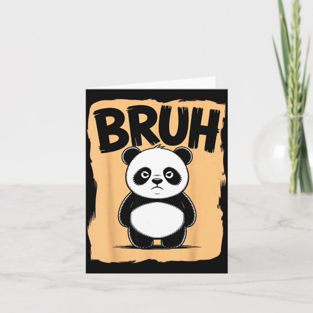 Cool Bruh Panda Men Women Kids Teens Funny Bruh Pa Kort (Framsida)