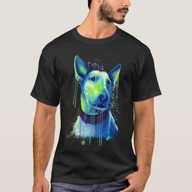 Cool Bull Terriers Painting T Shirt (Framsida)