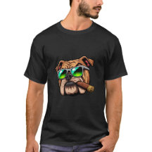 Cool Bulldog-ansikte med cigarrett och solglasögon
