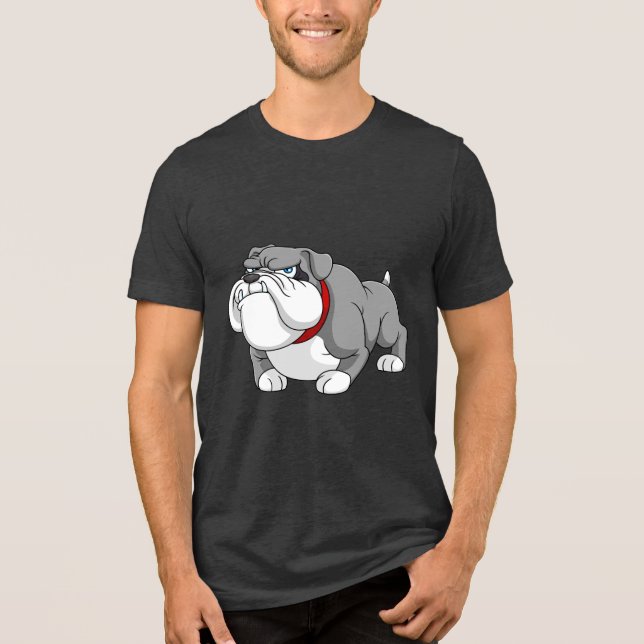Cool Bulldog Illustration T Shirt (Framsida)