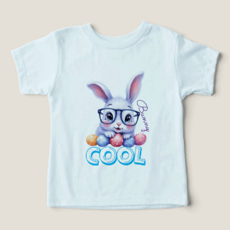 Cool Bunny Easter Personalized Name Kids T Shirt