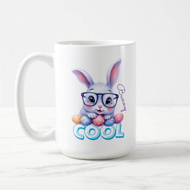 Cool Bunny Påsk Personliggjort Kaffemugg (Vänster)