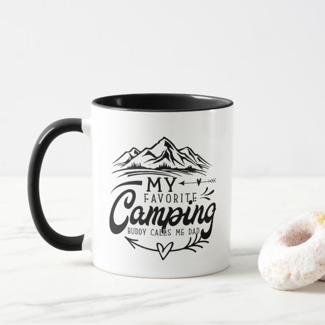 Cool Camping buddy Dad word art  Mugg (Med munk)