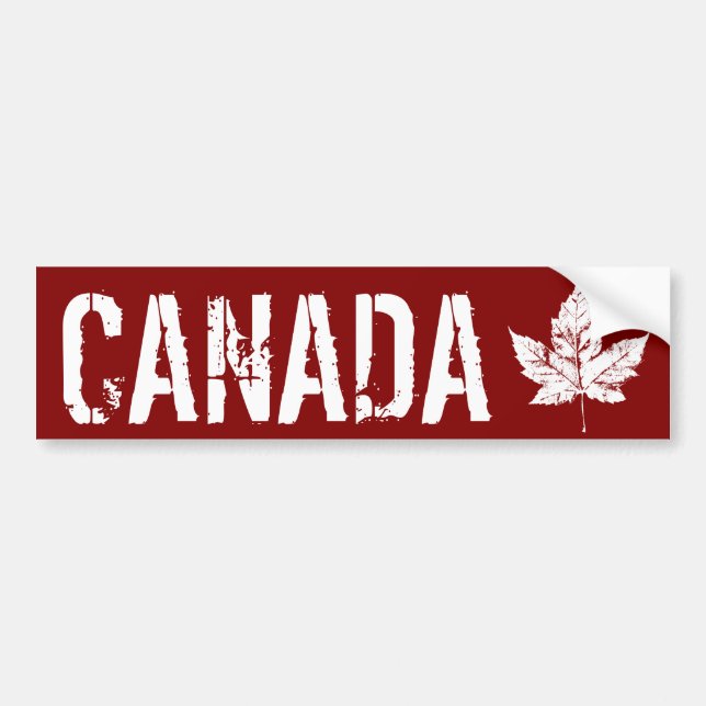 Cool Canada Bildäckslapp Sliten Lönnblad Bildekal (Framsidan)