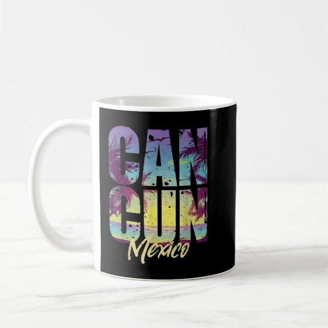 Cool Cancun Art Men Women Mexico Vacation Souvenir Kaffemugg (Vänster)