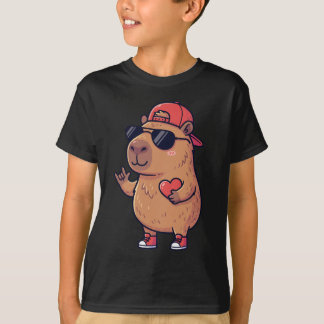 Cool Capybara ASL I Love You Sign Valentine T Shirt