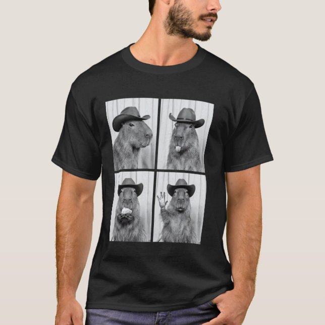 Cool Capybara Selfie Cowboy Capybara Fotobutik Kul T Shirt (Framsida)